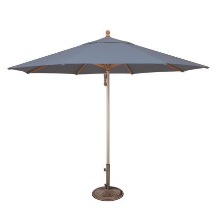 SIMPLY SHADE SimplyShade  Ibiza 11 ft. Sunbrella Wood &  Aluminum Umbrella  Cast Ocean SSUWA811SS-A40433